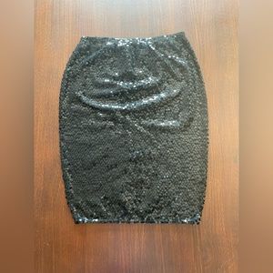 Vintage sequin pencil stretch skirt
